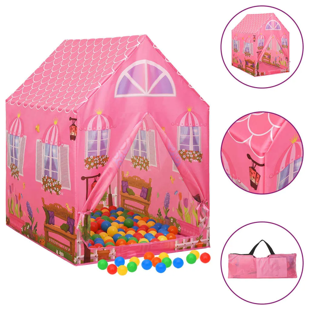 vidaXL Tenda da Gioco per Bambini Rosa con 250 Palline 69x94x104 cm