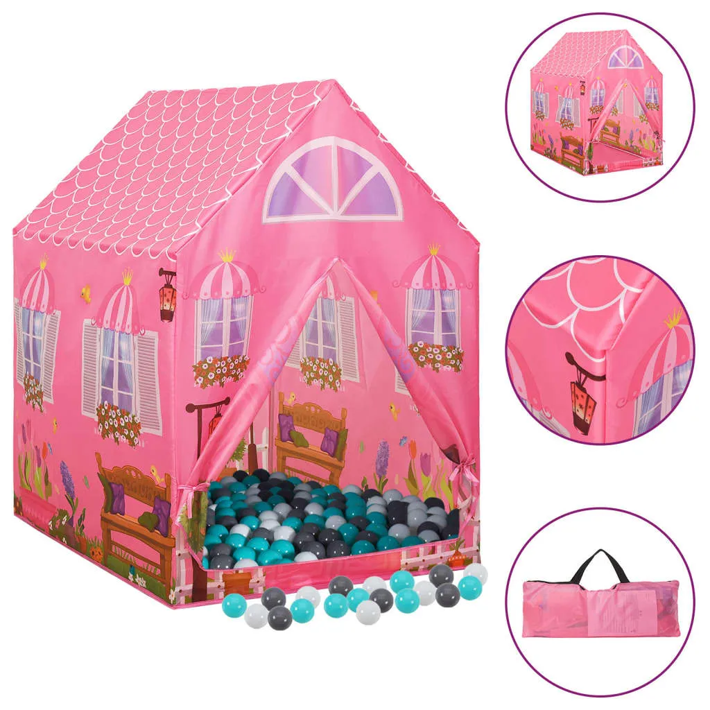 vidaXL Tenda da Gioco per Bambini Rosa con 250 Palline 69x94x104 cm