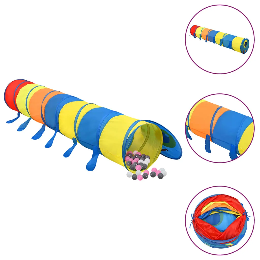 vidaXL Tunnel Gioco Bambini 250 Palline Multicolore 245 cm Poliestere