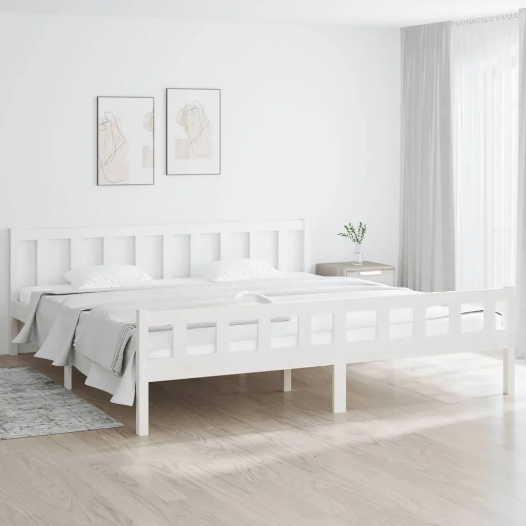 vidaXL Giroletto Bianco in Legno Massello 200x200 cm