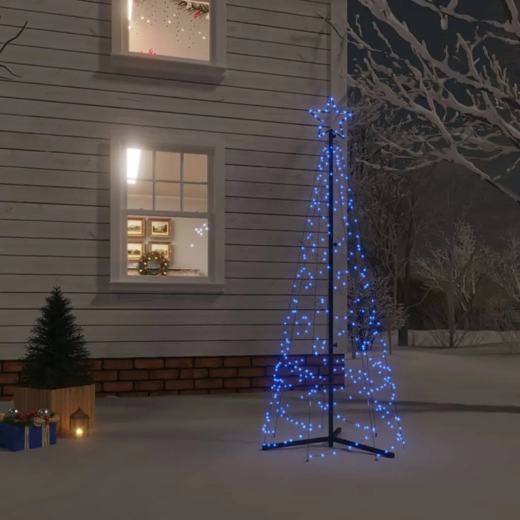 vidaXL Albero di Natale a Cono Blu 200 LED 70x180 cm