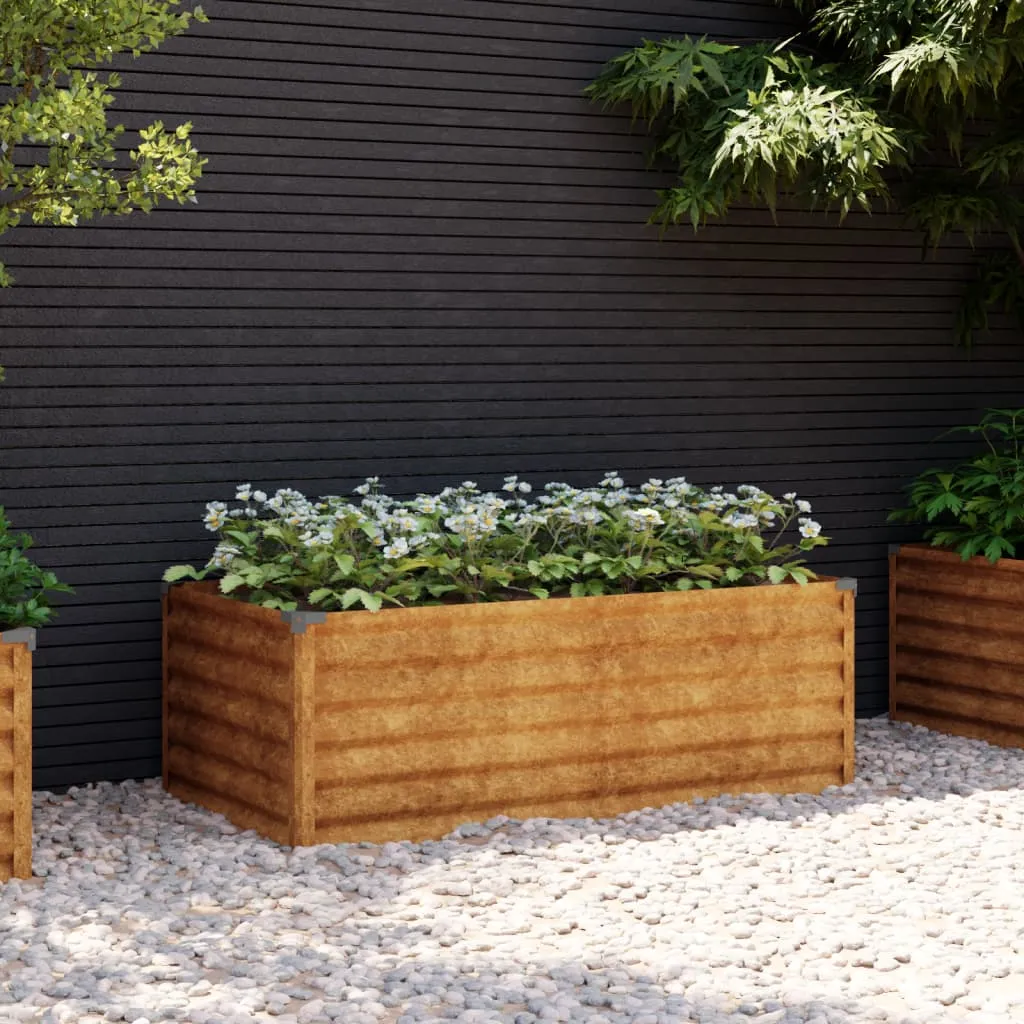 vidaXL Fioriera Rialzata da Giardino 100x50x36 cm in Acciaio Corten