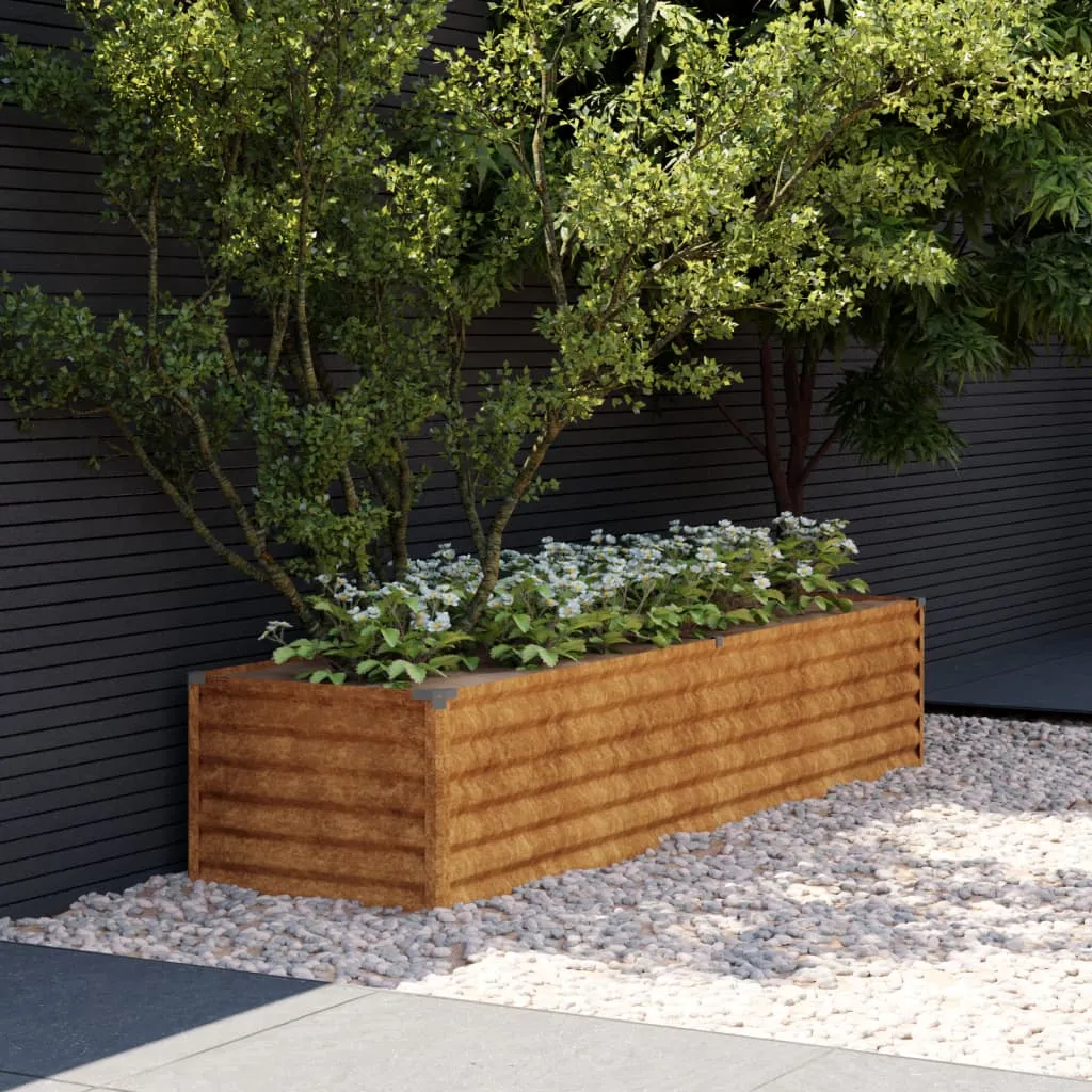 vidaXL Fioriera Rialzata da Giardino 194x50x36 cm in Acciaio Corten