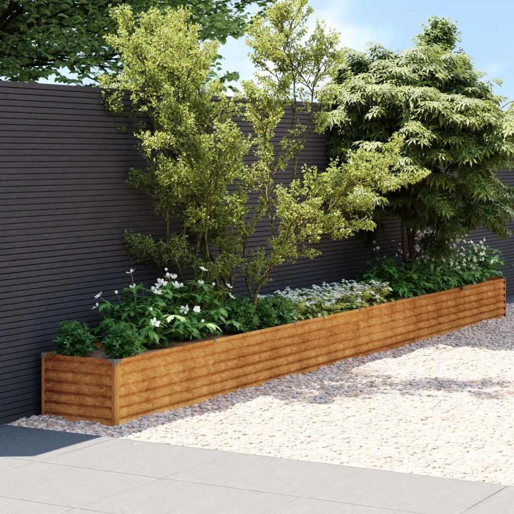 vidaXL Fioriera Rialzata da Giardino 580x50x36 cm in Acciaio Corten