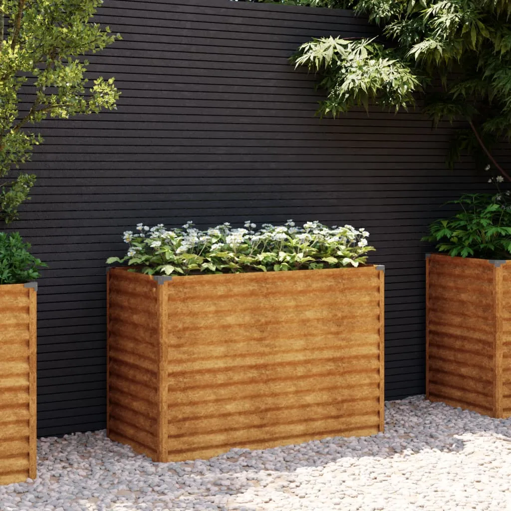 vidaXL Fioriera Rialzata da Giardino 100x50x69 cm in Acciaio Corten