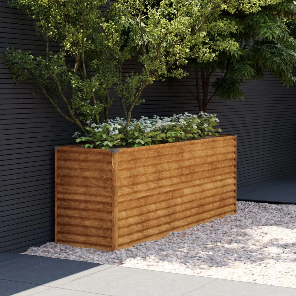 vidaXL Fioriera Rialzata da Giardino 196x50x69 cm in Acciaio Corten