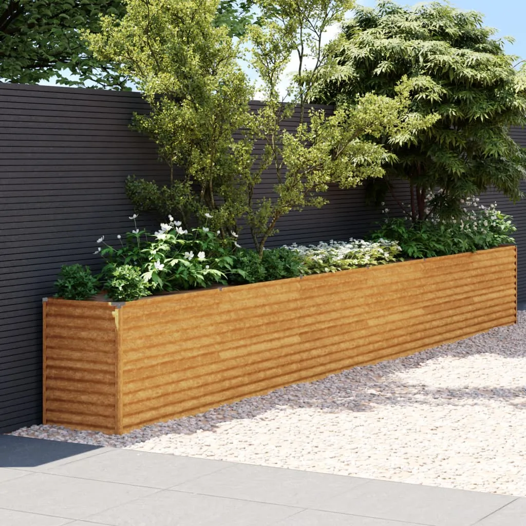 vidaXL Fioriera Rialzata da Giardino 578x50x69 cm in Acciaio Corten