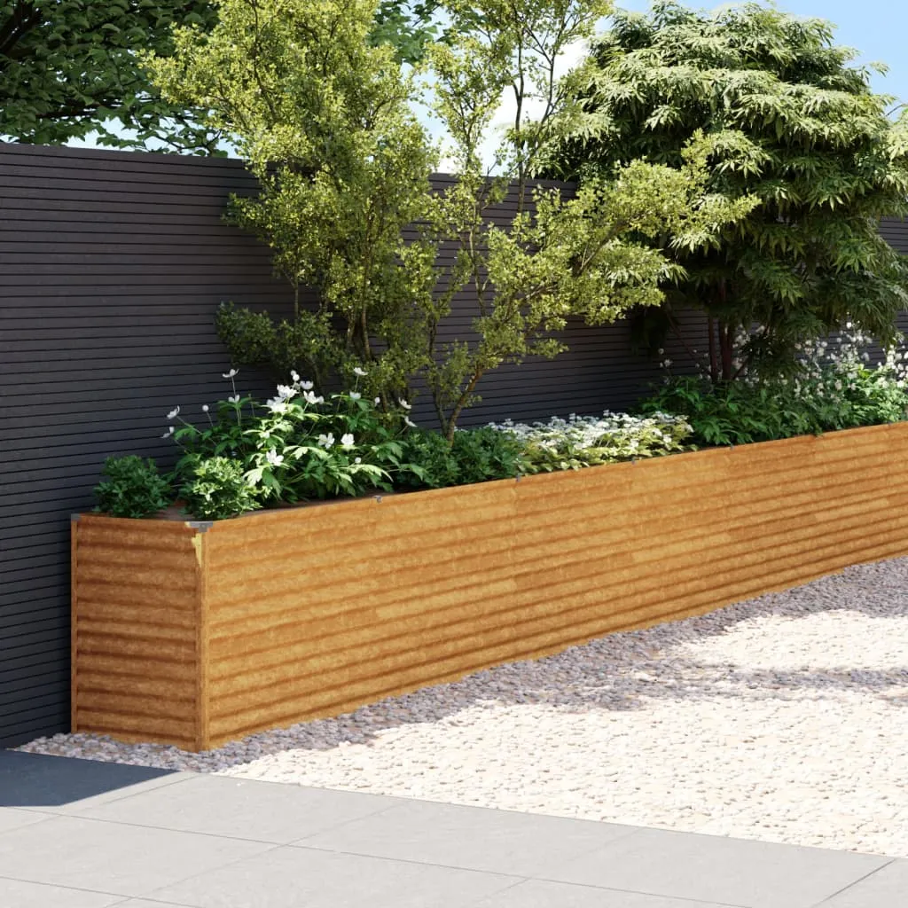 vidaXL Fioriera Rialzata da Giardino 770x50x69 cm in Acciaio Corten