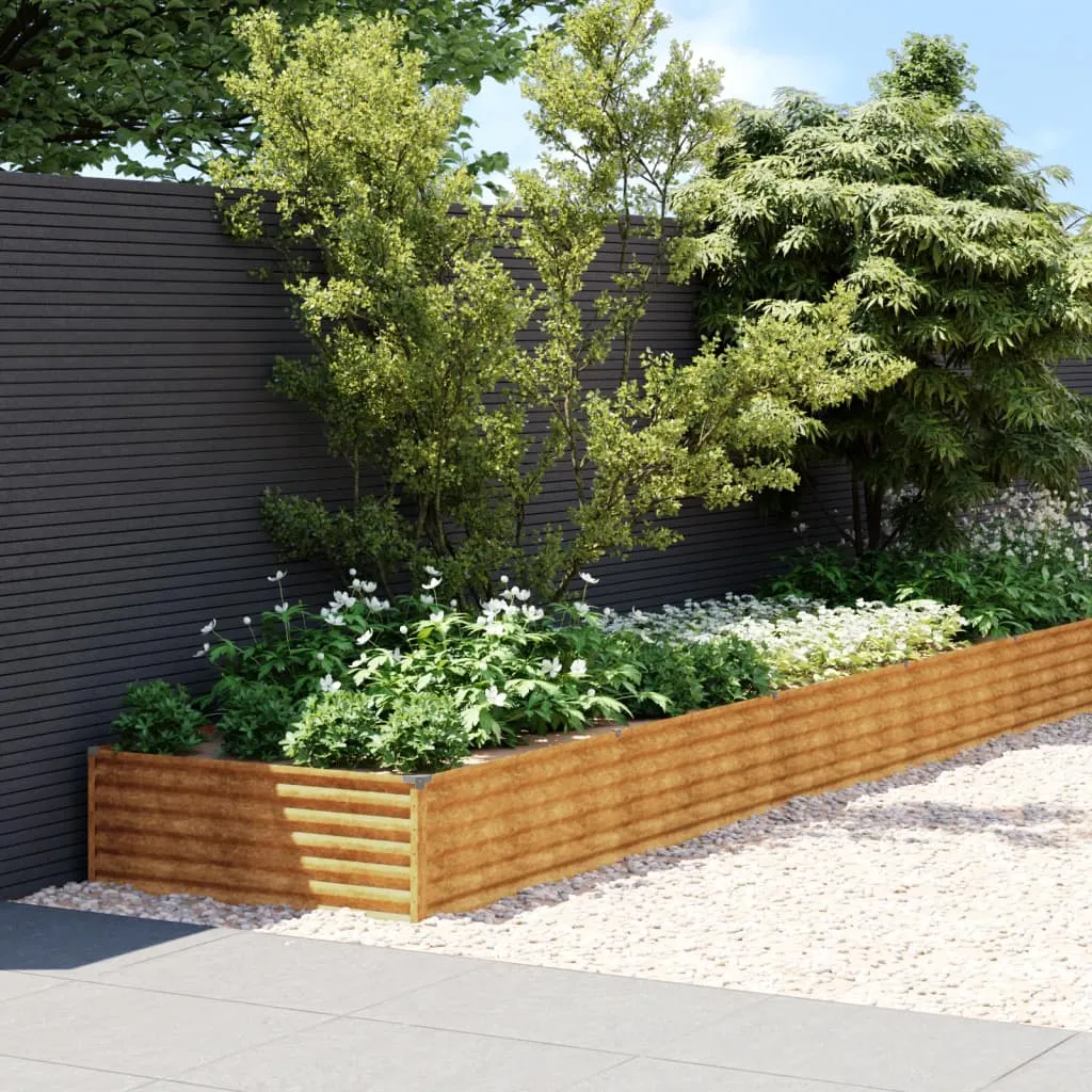 vidaXL Fioriera Rialzata da Giardino 1150x100x36 cm in Acciaio Corten