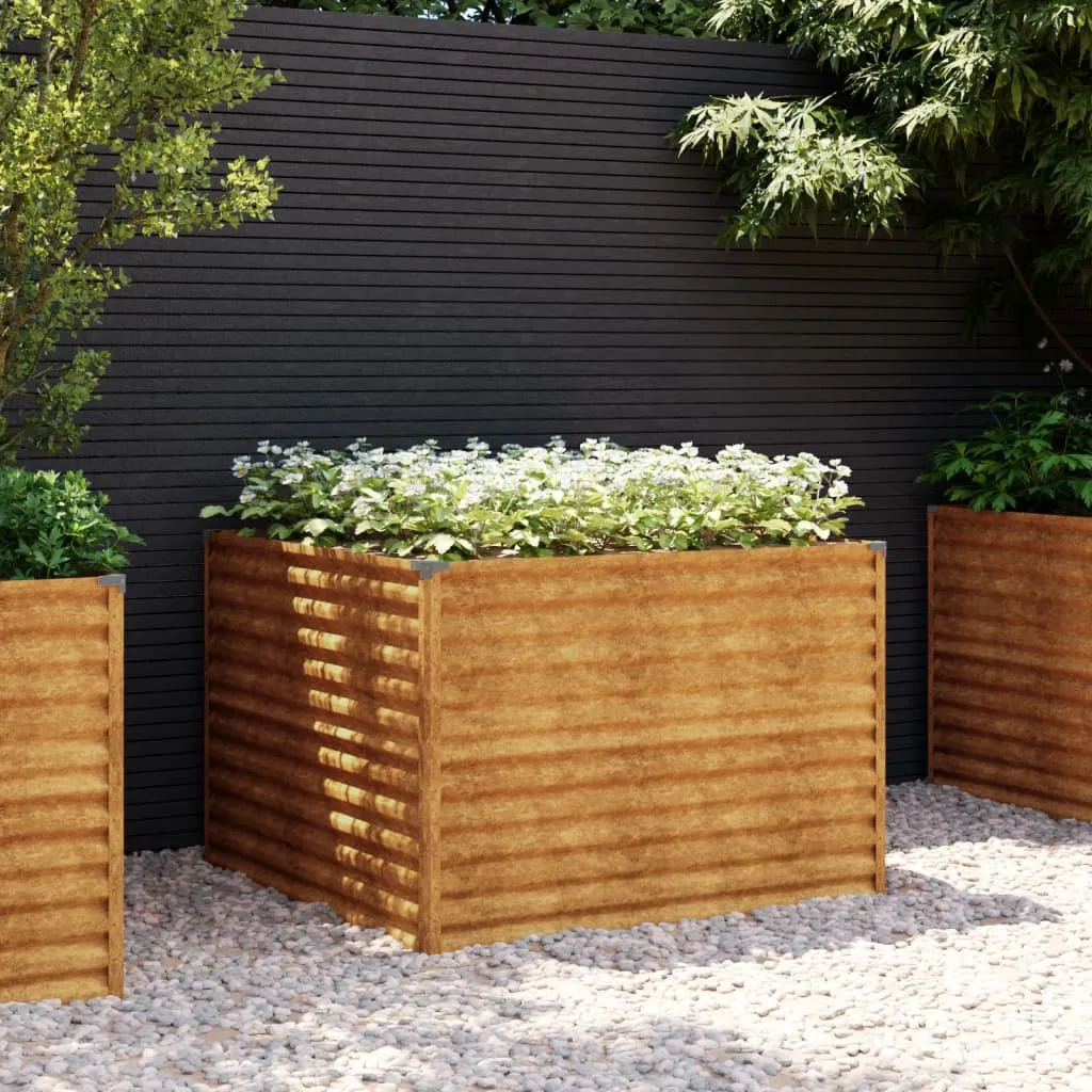 vidaXL Fioriera Rialzata da Giardino 100x100x69 cm in Acciaio Corten