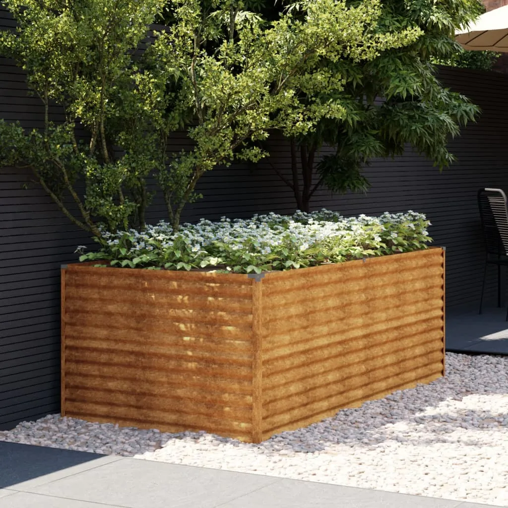 vidaXL Fioriera Rialzata da Giardino 196x100x69 cm in Acciaio Corten