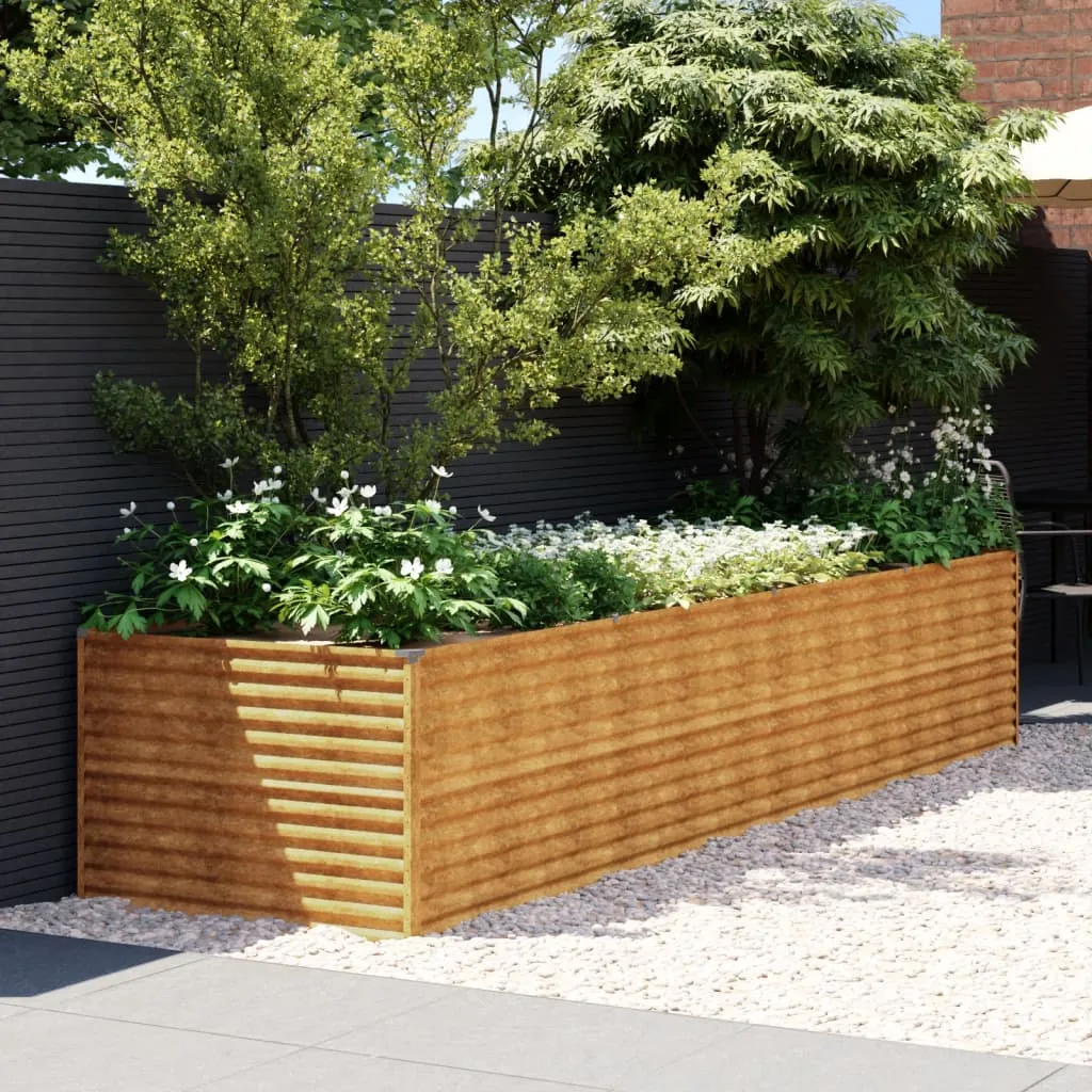 vidaXL Fioriera Rialzata da Giardino 386x100x69 cm in Acciaio Corten