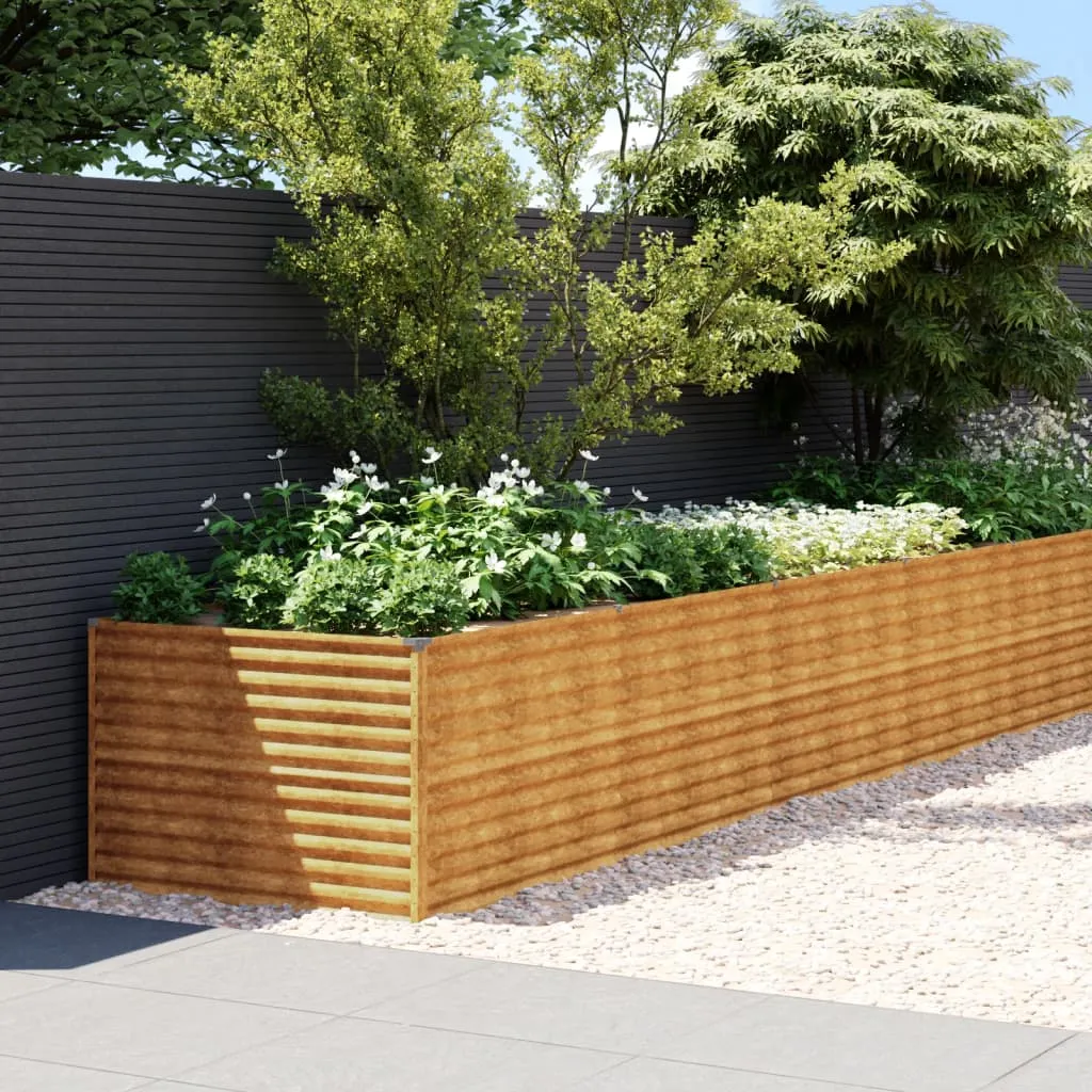 vidaXL Fioriera Rialzata da Giardino 578x100x69 cm in Acciaio Corten