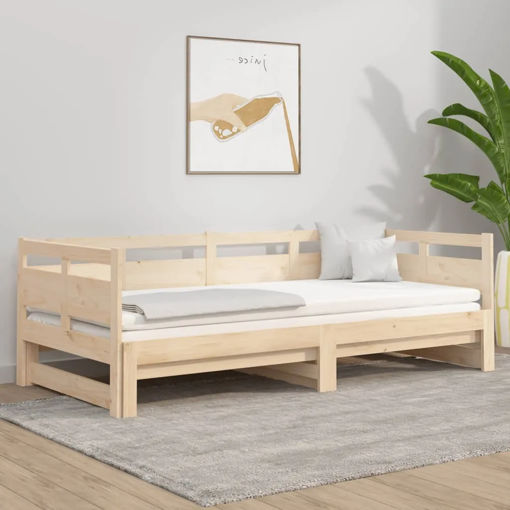 vidaXL Dormeuse Estraibile in Legno Massello di Pino 2x(90x200) cm