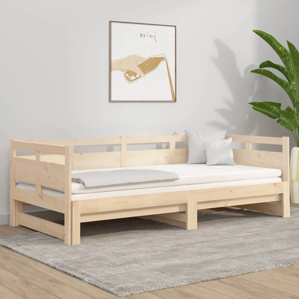 vidaXL Dormeuse Estraibile in Legno Massello di Pino 2x(80x200) cm