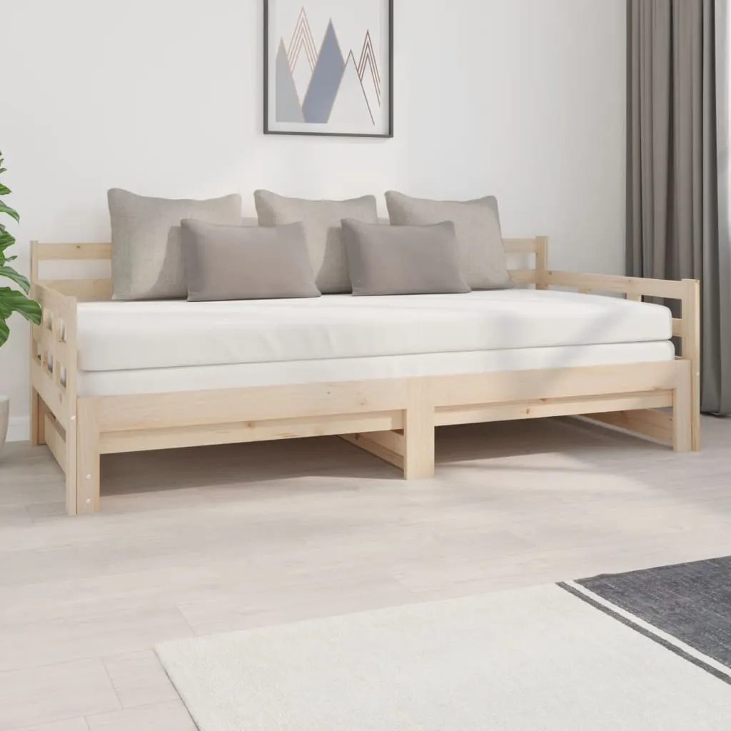 vidaXL Dormeuse Estraibile in Legno Massello di Pino 2x(90x200) cm