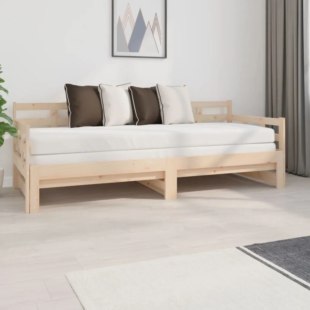 vidaXL Dormeuse Estraibile in Legno Massello di Pino 2x(80x200) cm