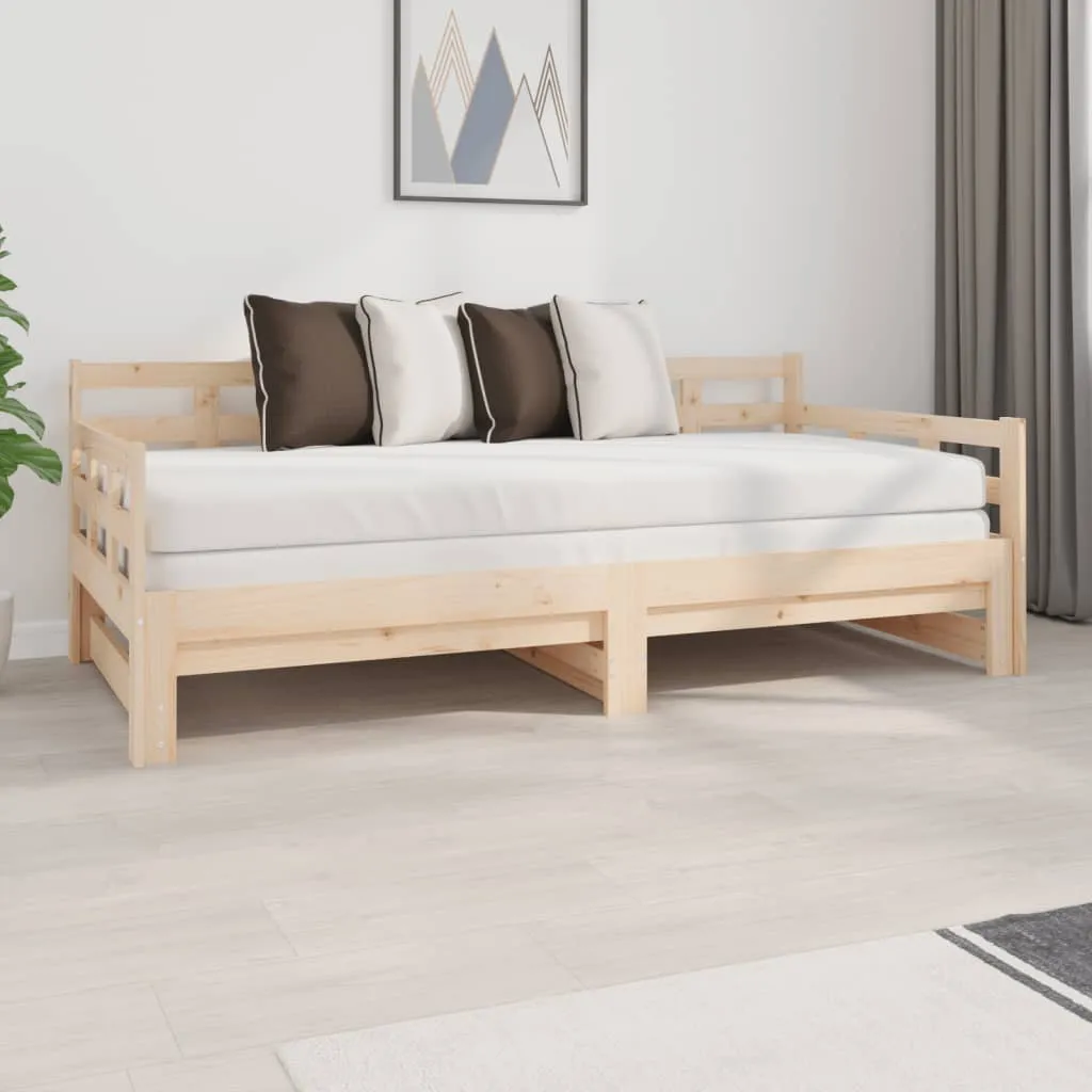 vidaXL Dormeuse Estraibile in Legno Massello di Pino 2x(90x190) cm