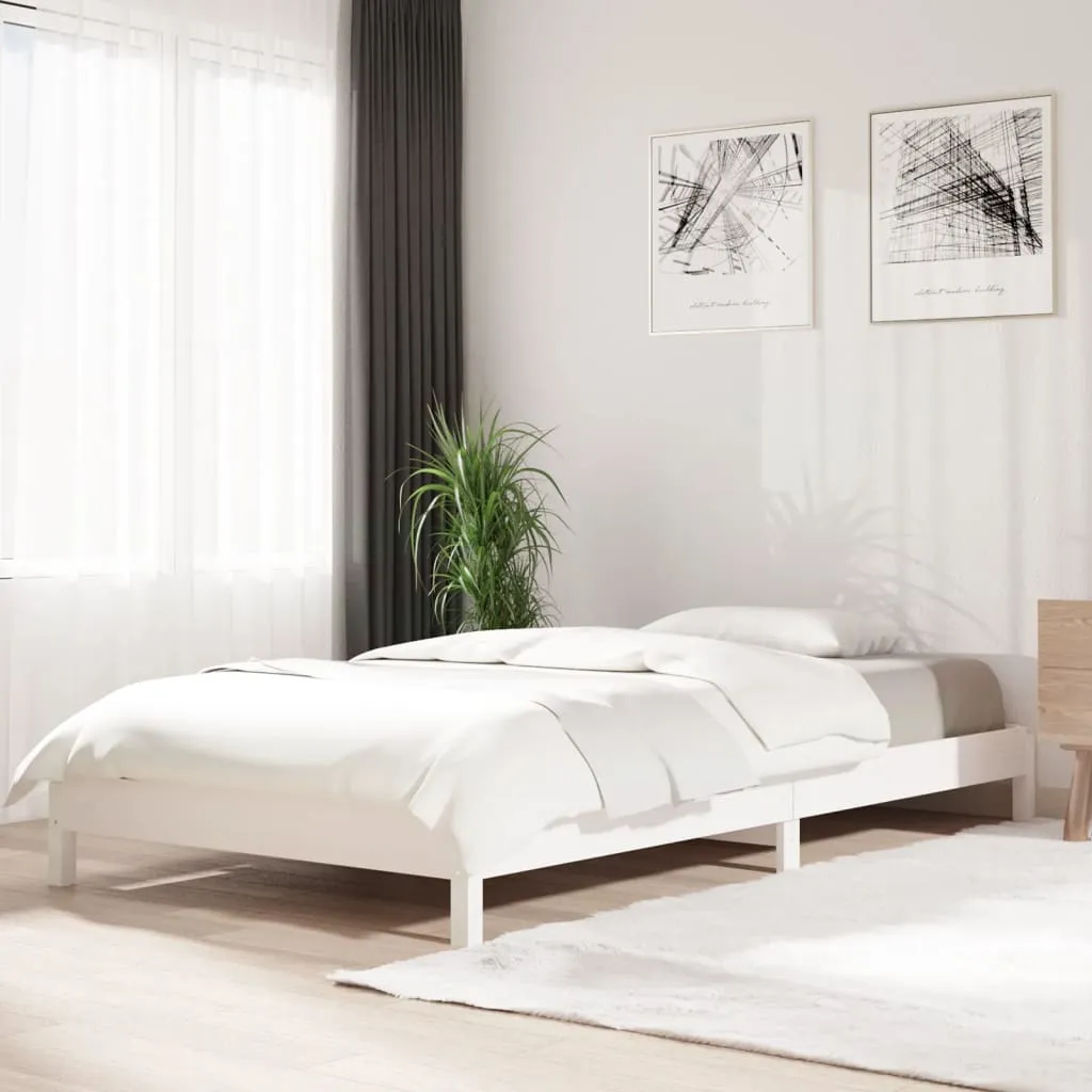 vidaXL Letto Impilabile Bianco 90x200cm in Legno Massello di Pino