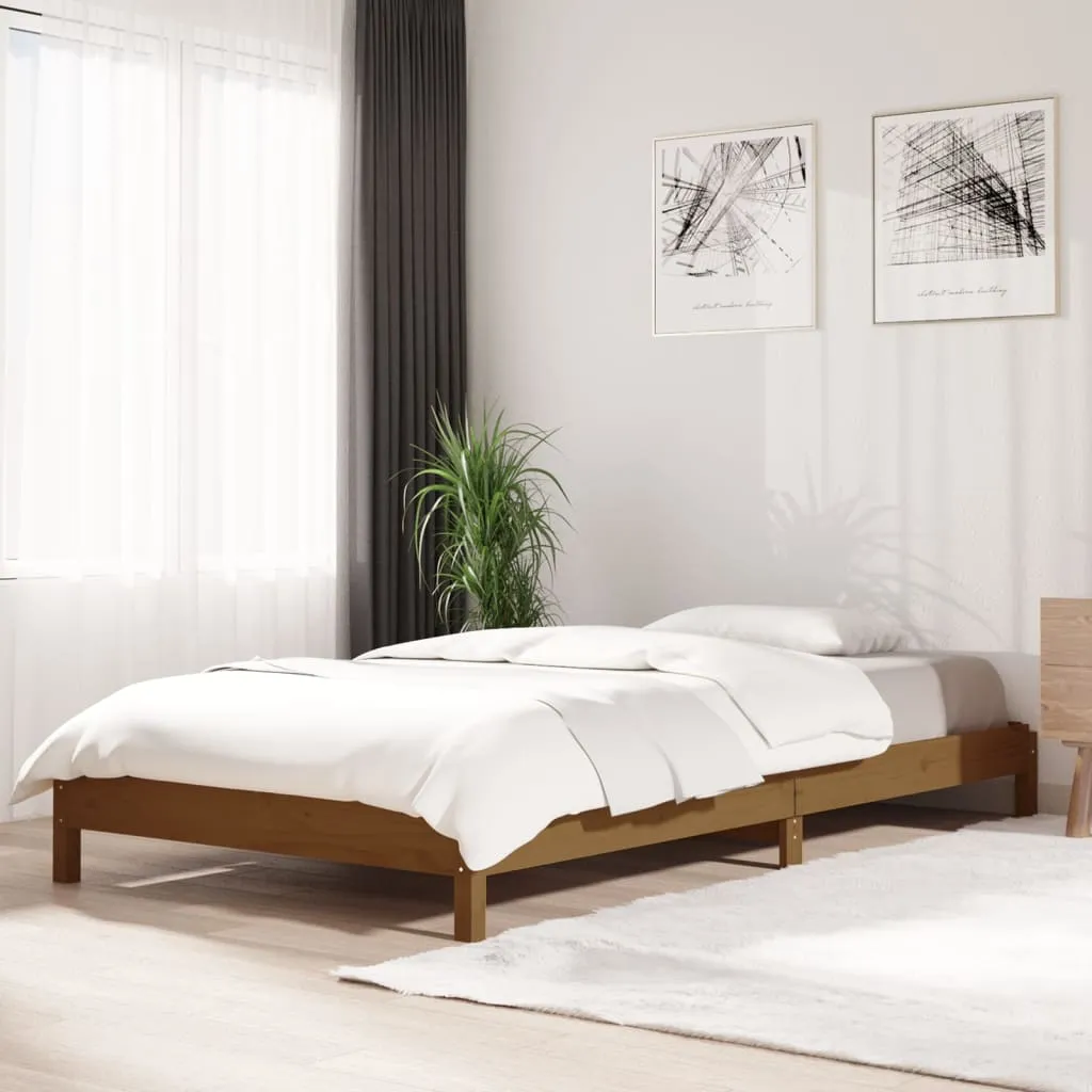 vidaXL Letto Impilabile Miele 90x190 cm in Legno Massello di Pino