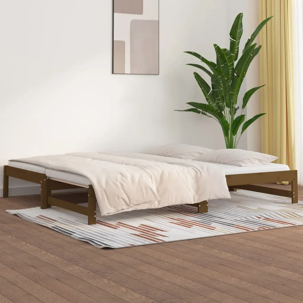 vidaXL Dormeuse Estraibile Miele 2x(90x200) cm Legno Massello di Pino