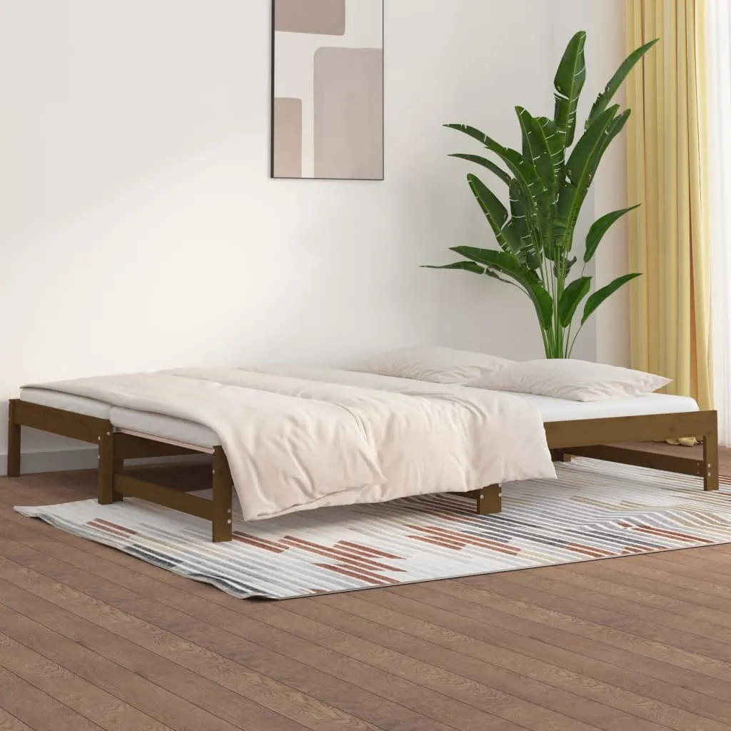 vidaXL Dormeuse Estraibile Miele 2x(80x200) cm Legno Massello di Pino