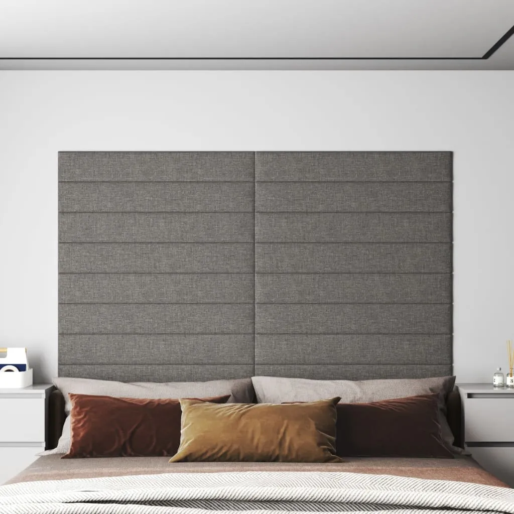 vidaXL Pannelli Murali 12 pz Grigio Chiaro 90x15 cm Tessuto 1,62 m²