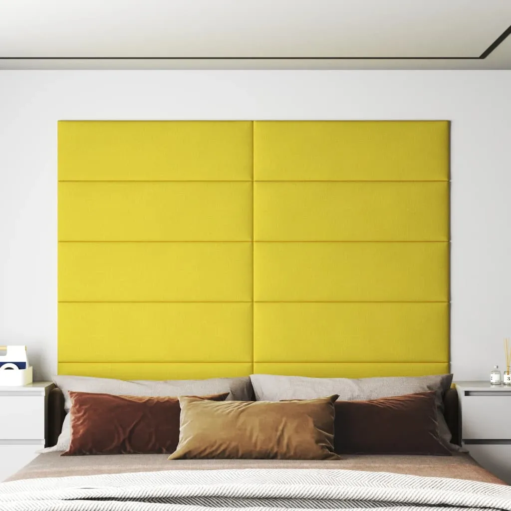 vidaXL Pannelli Murali 12 pz Giallo chiaro 90x30 cm in Tessuto 3,24 m²