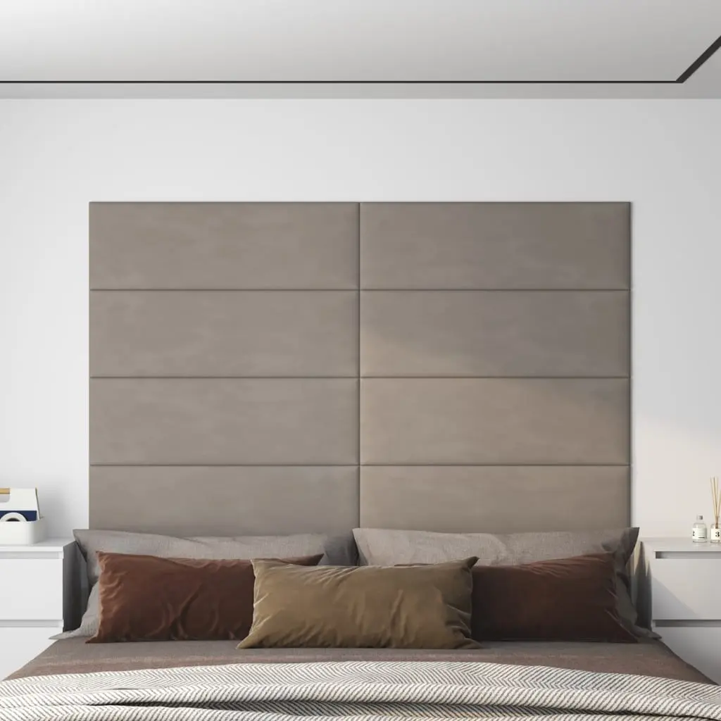 Pannelli Murali 12 pz Grigio Chiaro 90x30 cm Velluto 3,24 m²