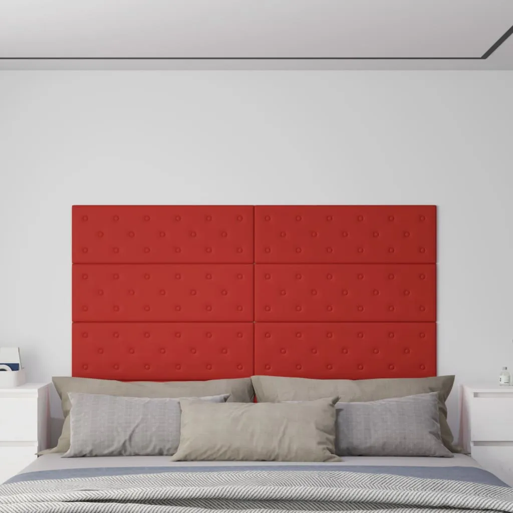 vidaXL Pannelli Murali 12 pz Rosso Vino 90x30 cm in Similpelle 3,24 m²