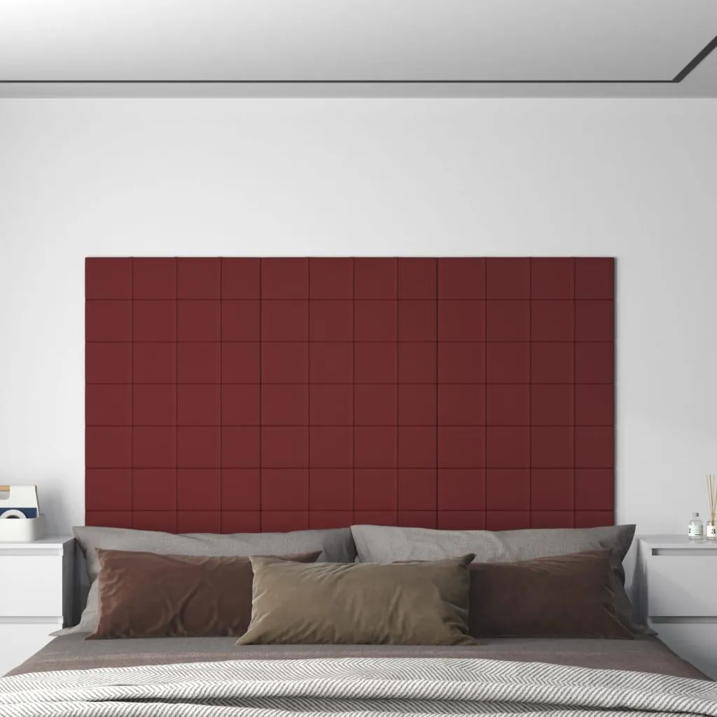 vidaXL Pannelli Murali 12 pz Rosso Vino 60x15 cm Tessuto 1,08 m²