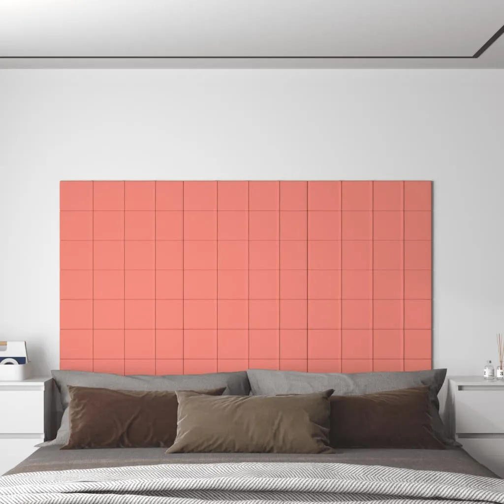 vidaXL Pannelli Murali 12 pz Rosa 60x15 cm Velluto 1,08 m²