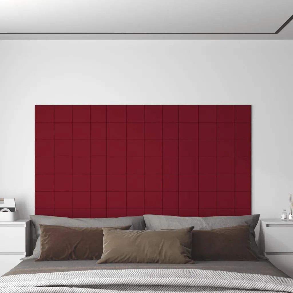 vidaXL Pannelli Murali 12 pz Rosso Vino 60x15 cm Velluto 1,08 m²