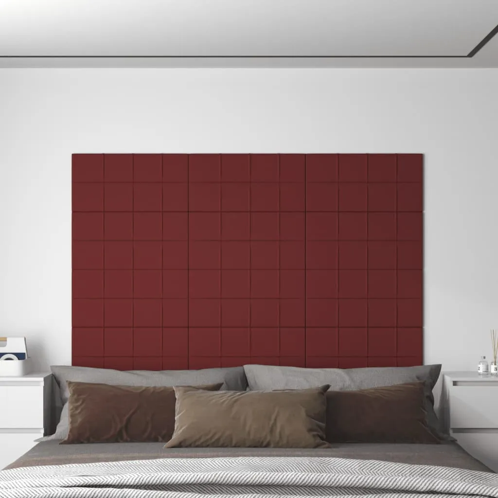 vidaXL Pannelli Murali 12 pz Rosso Vino 60x30 cm in Tessuto 2,16 m²