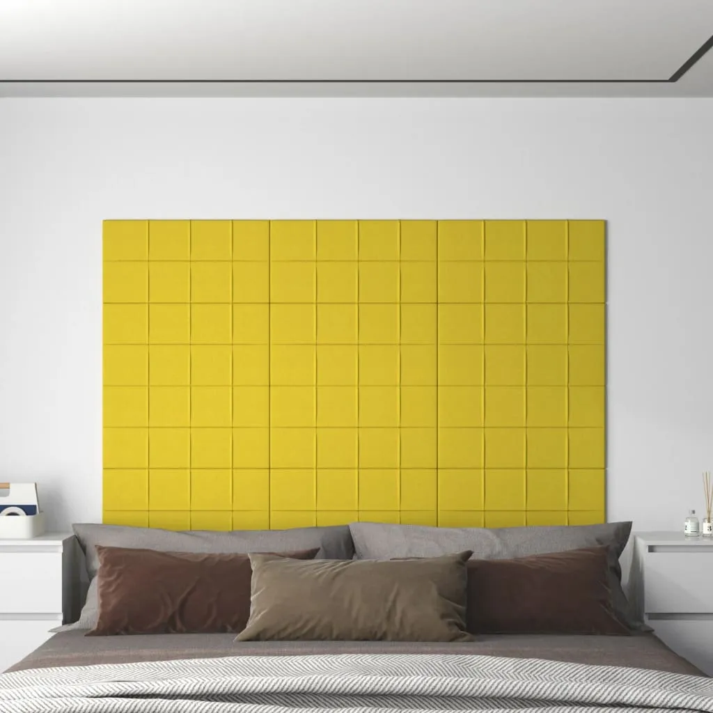 vidaXL Pannelli Murali 12 pz Giallo chiaro 60x30 cm in Tessuto 2,16 m²