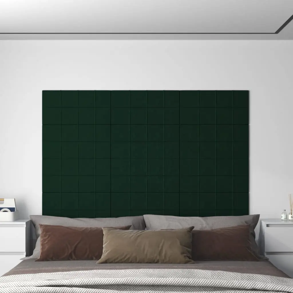 Pannelli Murali 12 pz Verde Scuro 60x30 cm in Velluto 2,16 m²