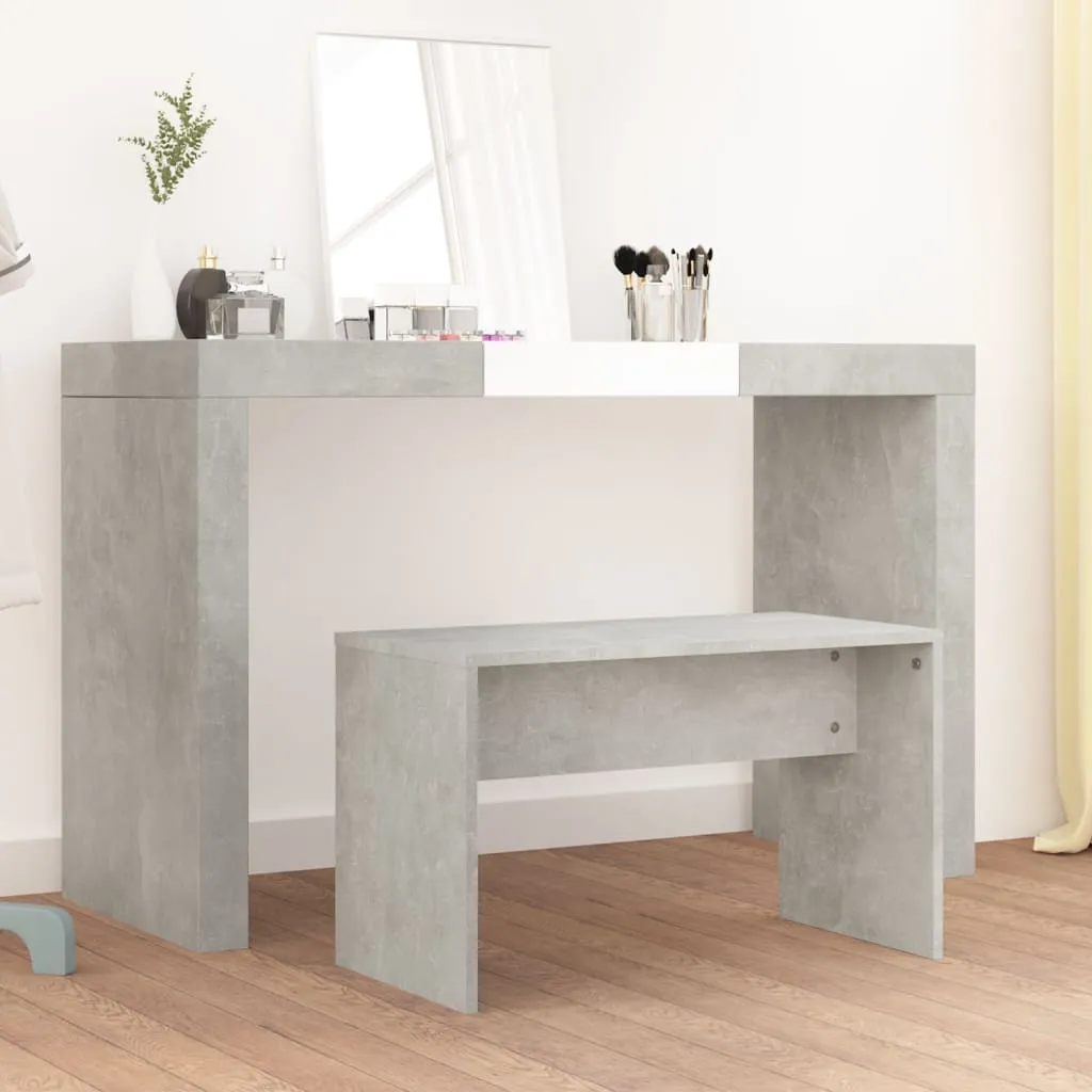 vidaXL Sgabello Toeletta Grigio Cemento 70x35x45 cm Legno Multistrato