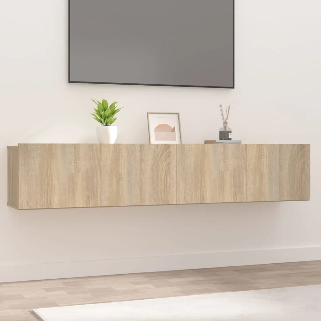 vidaXL Mobili Porta TV 2 pz Rovere Sonoma 80x30x30cm Legno Multistrato