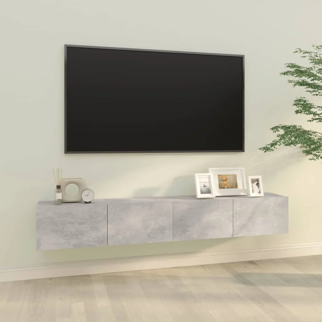 vidaXL Mobili TV da Parete 2 pz Grigio Cemento 100x30x30 cm in Legno