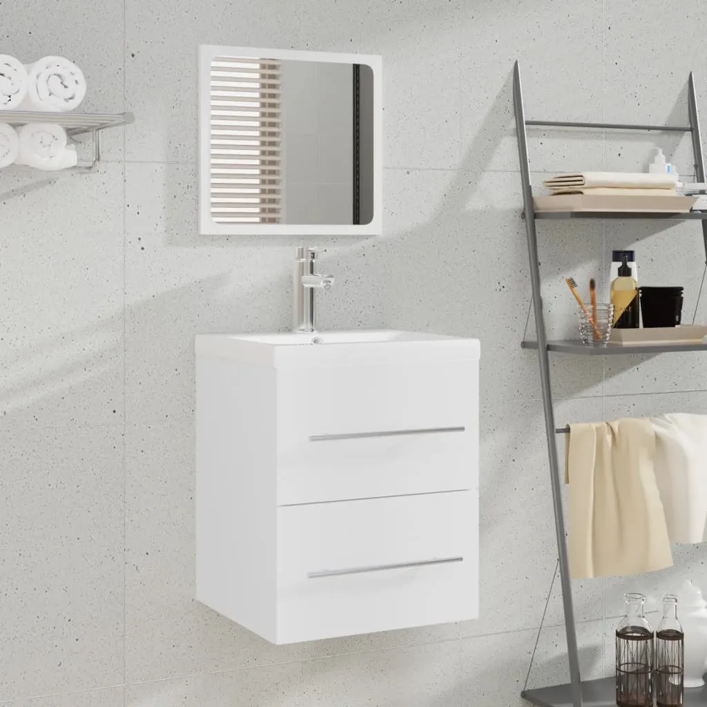 vidaXL Mobile da Bagno con Specchio Bianco 41x38,5x48 cm