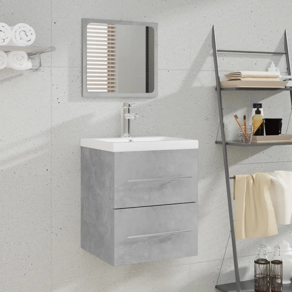 vidaXL Mobile da Bagno con Specchio Grigio Cemento 41x38,5x48 cm