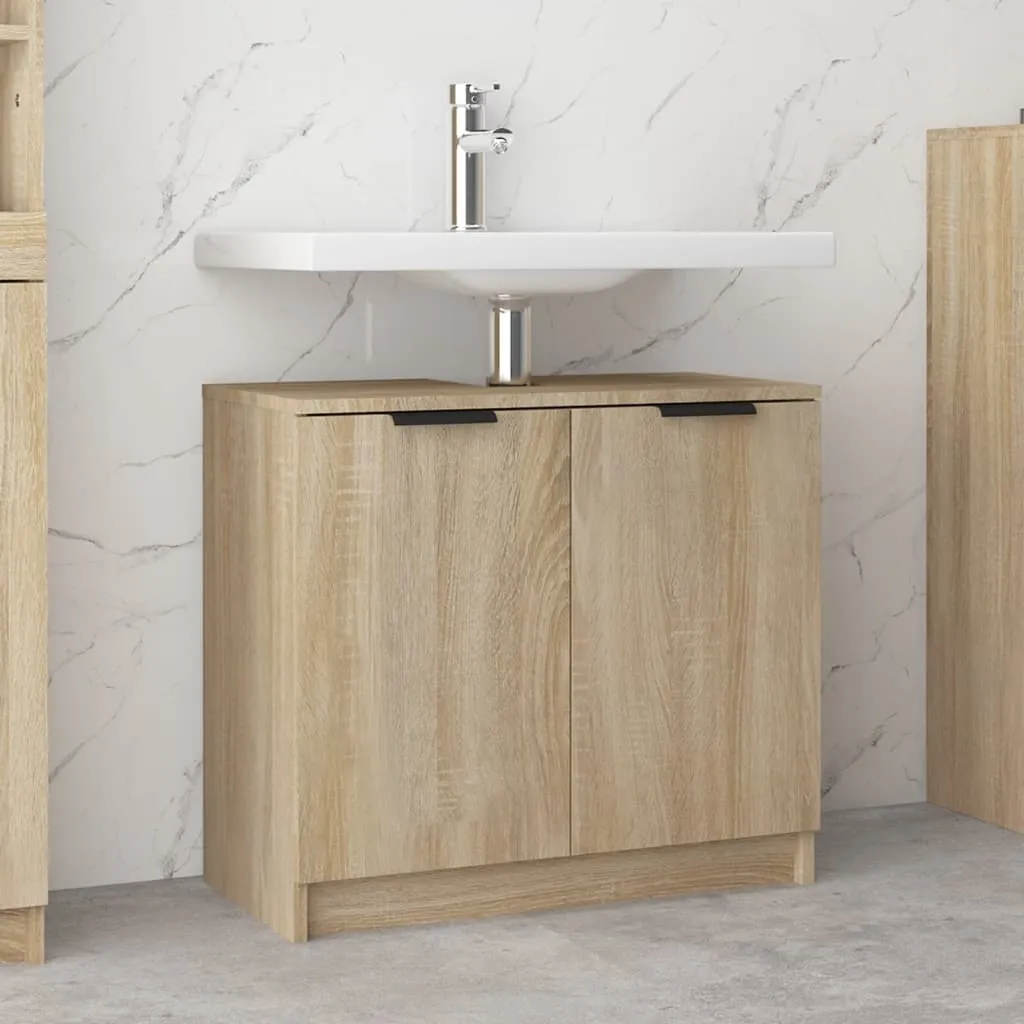 vidaXL Armadietto Bagno Rovere Sonoma 64,5x33,5x59cm Legno Multistrato