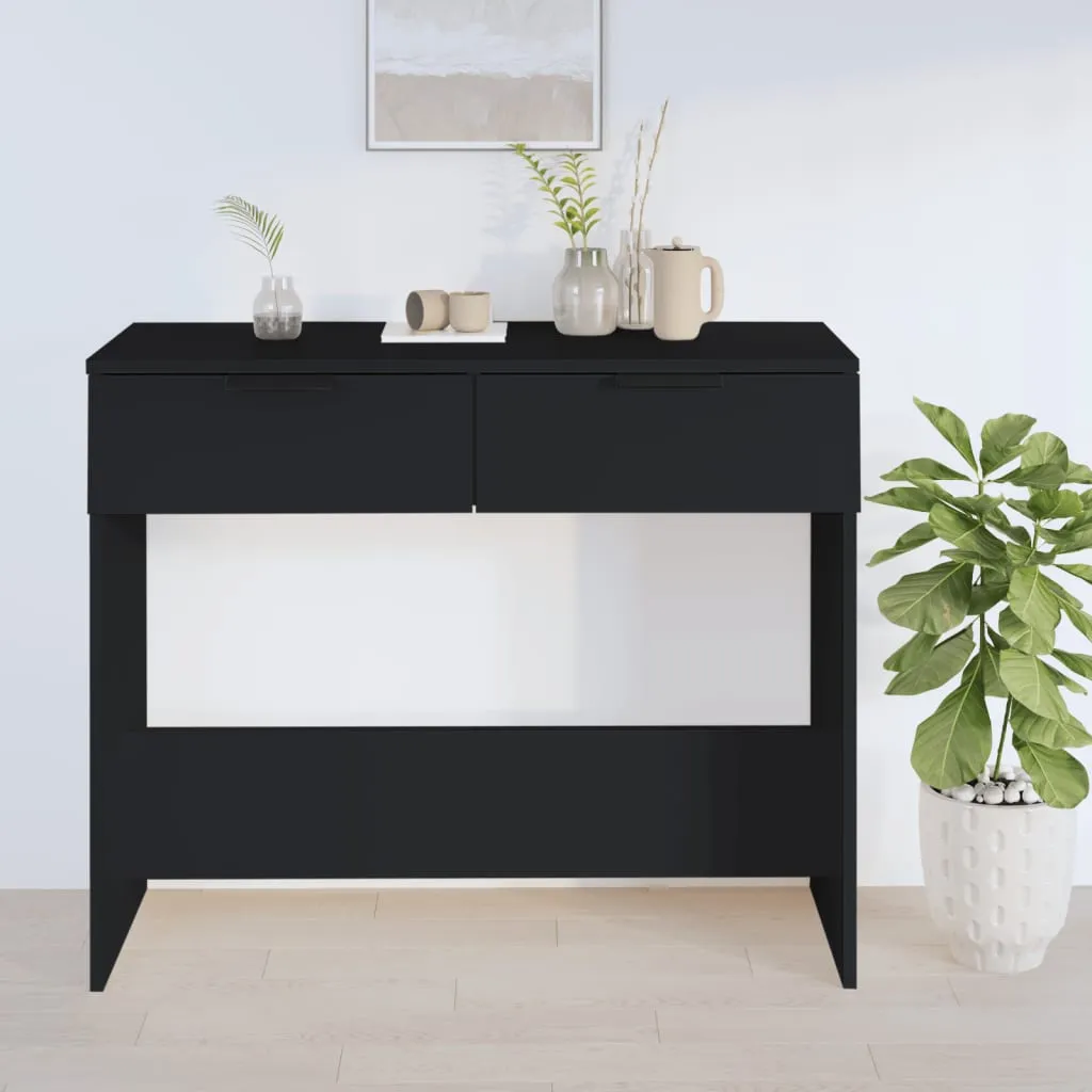 vidaXL Tavolino Consolle Nero 90x36x75 cm in Legno Multistrato