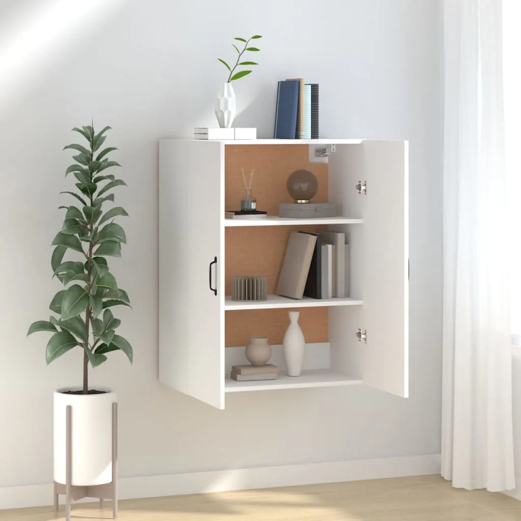 vidaXL Mobile Pensile Bianco 69,5x34x90 cm in Legno Multistrato