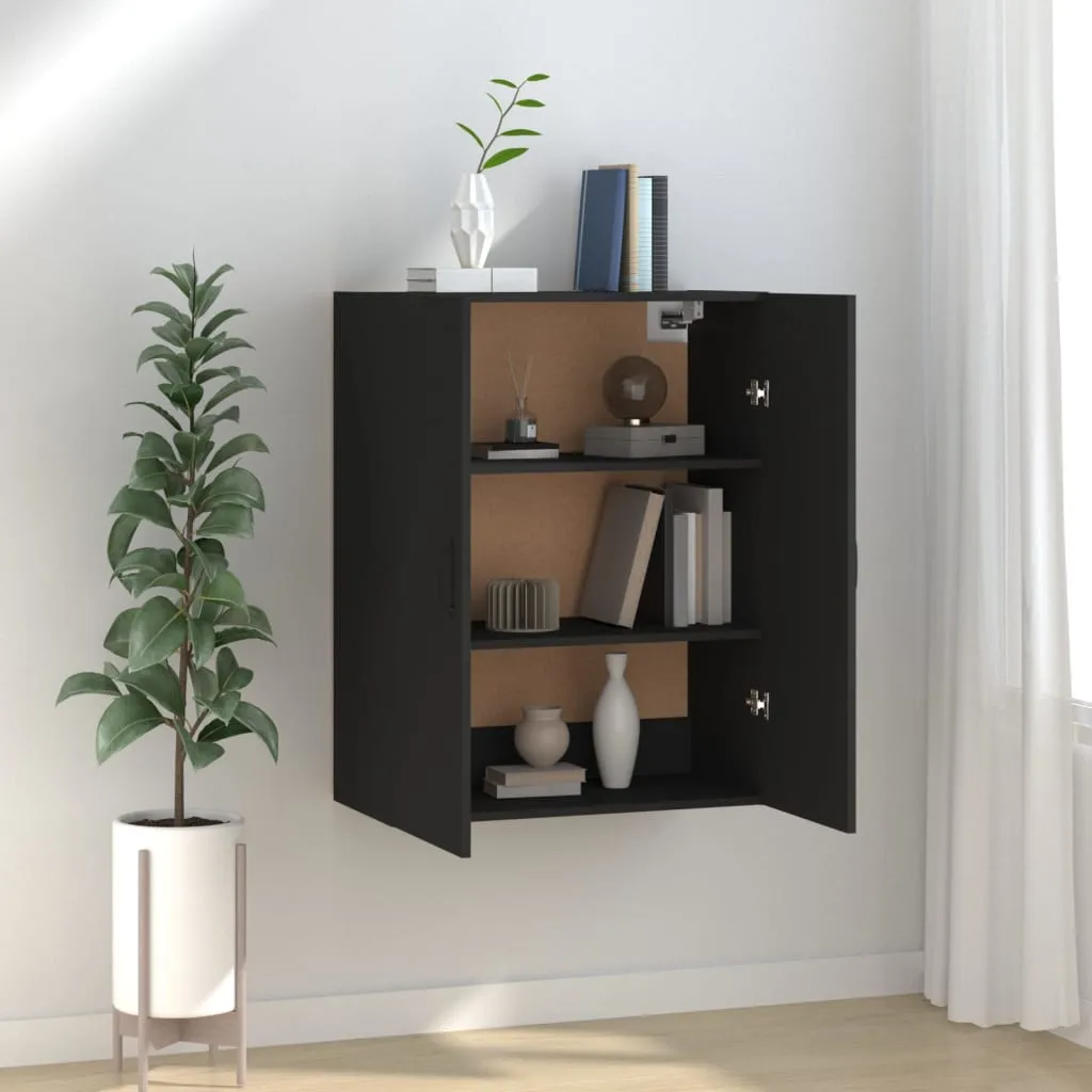 vidaXL Mobile Pensile Nero 69,5x34x90 cm in Legno Multistrato