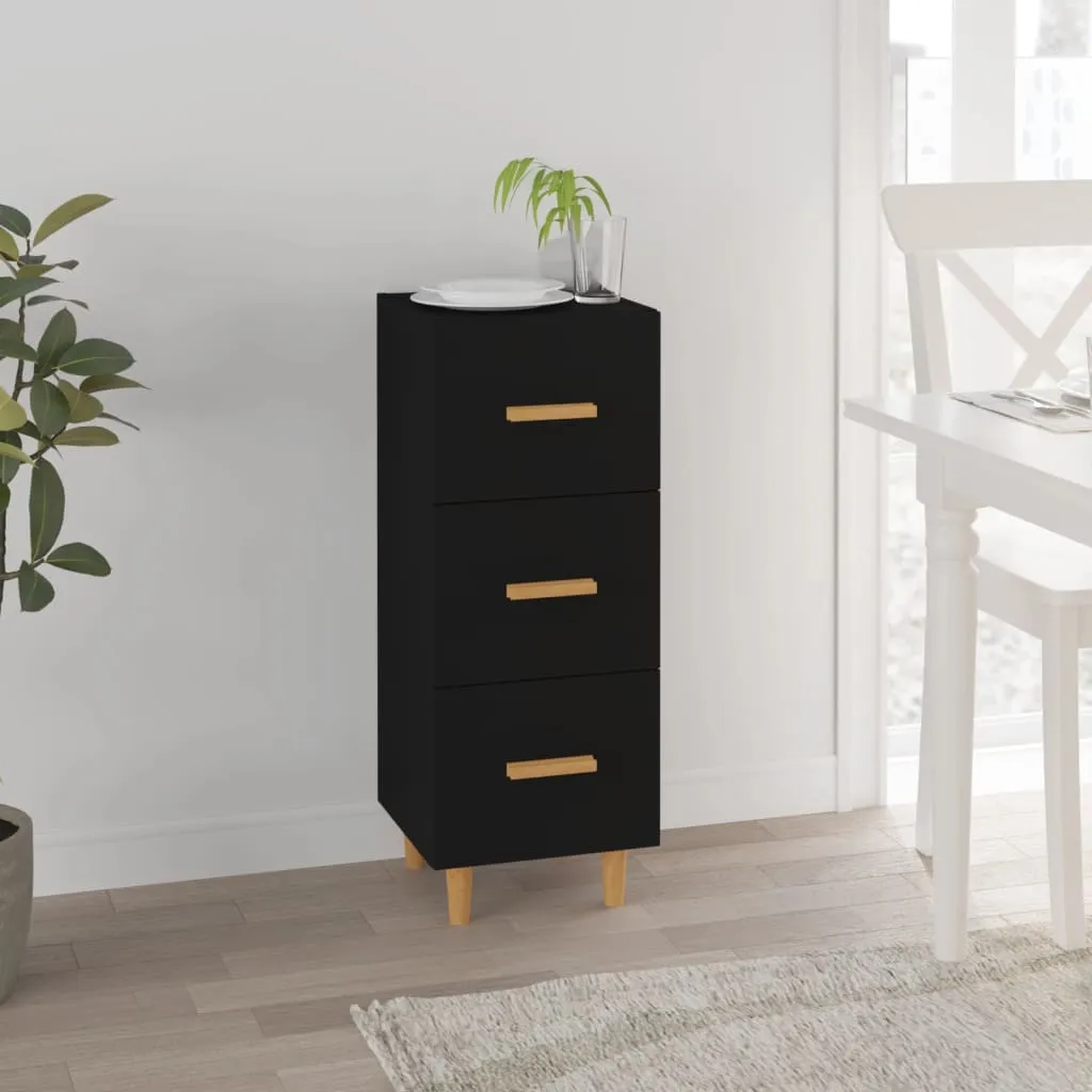 vidaXL Credenza Nero 34,5x34x90 cm in Legno Multistrato