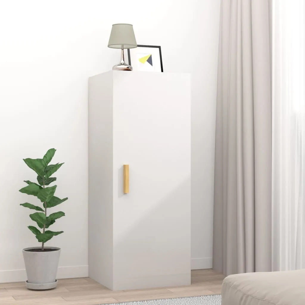 vidaXL Mobile Parete Bianco Lucido 34,5x34x90 cm in Legno Multistrato