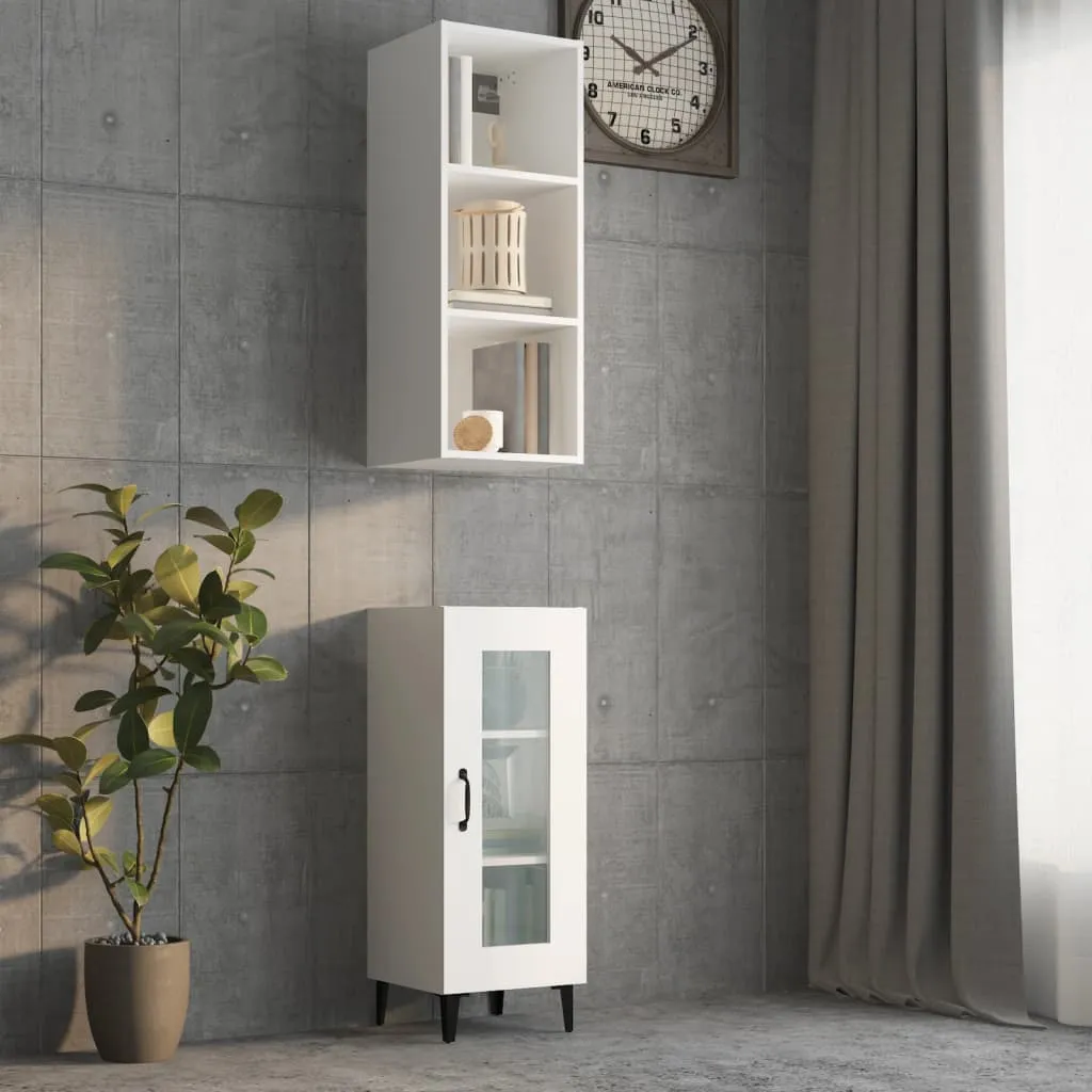 vidaXL Armadietto a Muro Bianco 34,5x32,5x90 cm in Legno Multistrato