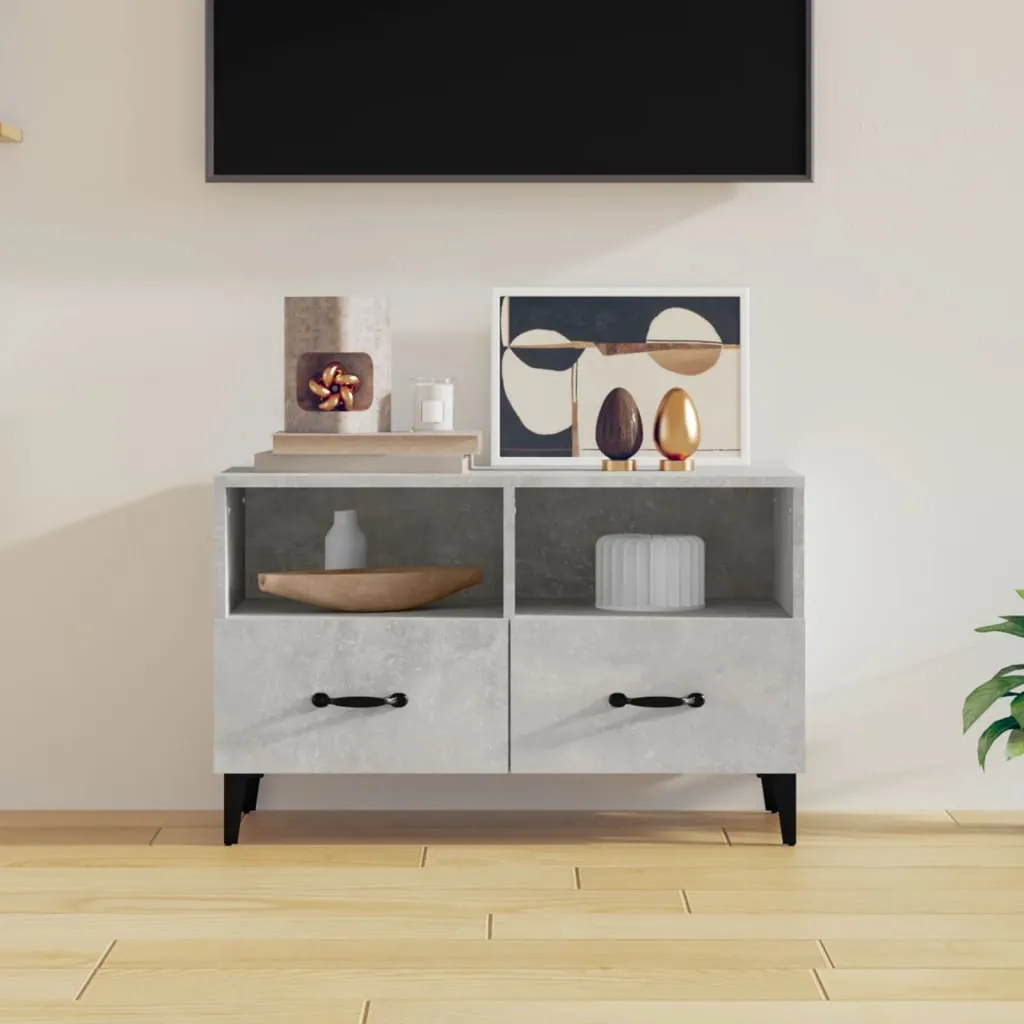 vidaXL Mobile per TV Grigio Cemento 80x36x50 cm Legno Multistrato