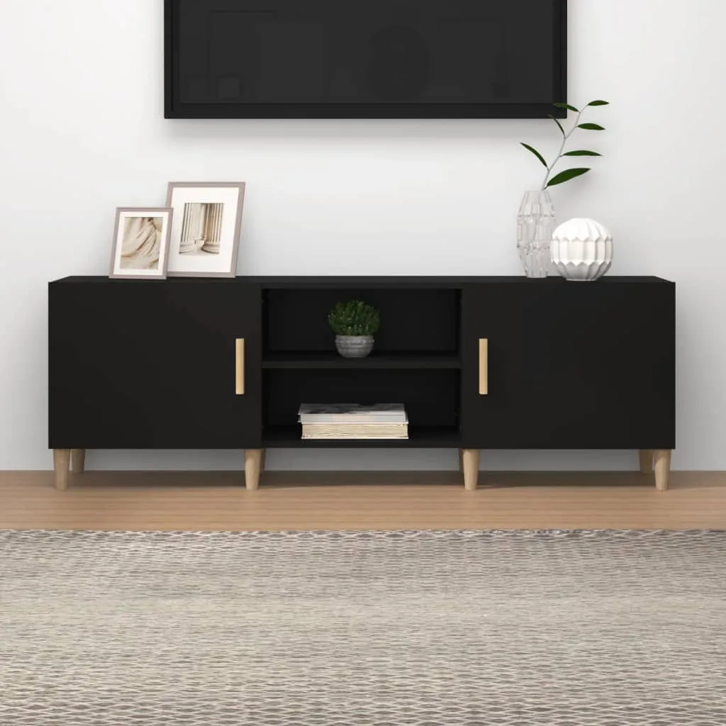 vidaXL Mobile Porta TV Nero 150x30x50 cm in Legno Multistrato